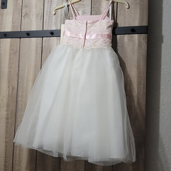 Flower girl dress pink and ivory size 4 - Picture 3 of 4
